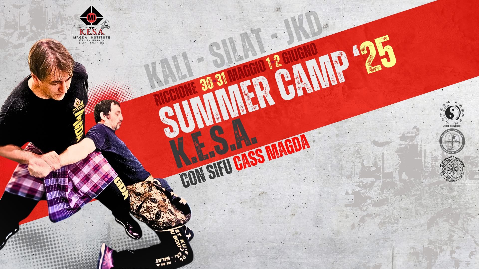 Summer Camp K.E.S.A. 2025 con Sifu Cass Magda · Riccione, 30 maggio – 2 giugno 2025